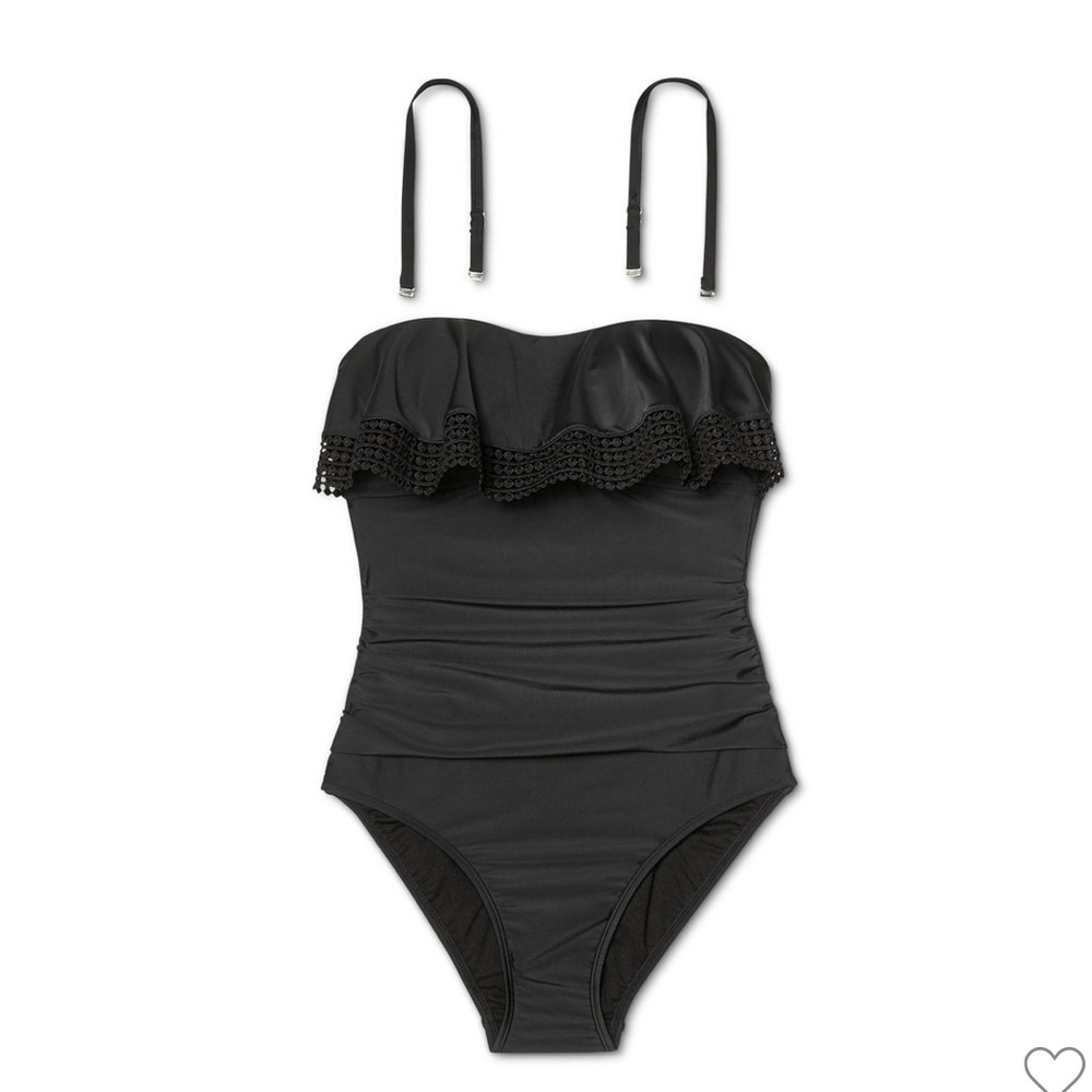 Black one piece swim suit